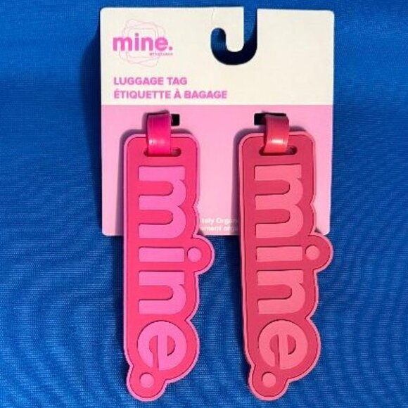 " MINE " SET OF 2 EASY TO SEE UNIQUE LUGGAGE / PINK BAG TAGS TRAVEL / TRAVELING - Picture 7 of 7